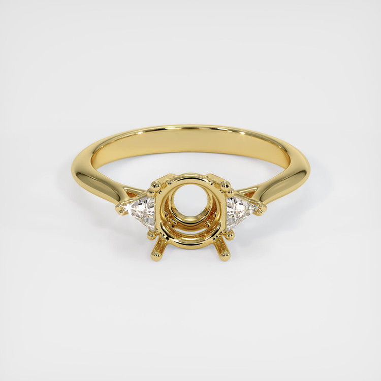 18K Yellow Gold Three Stone Ring Setting
