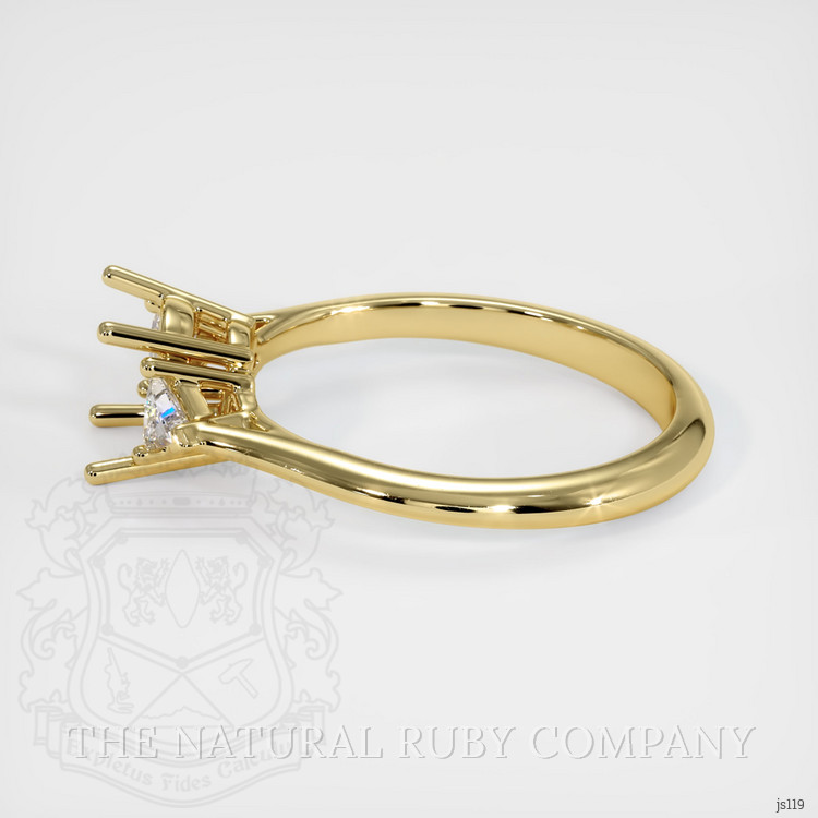 18K Yellow Gold Three Stone Ring Setting