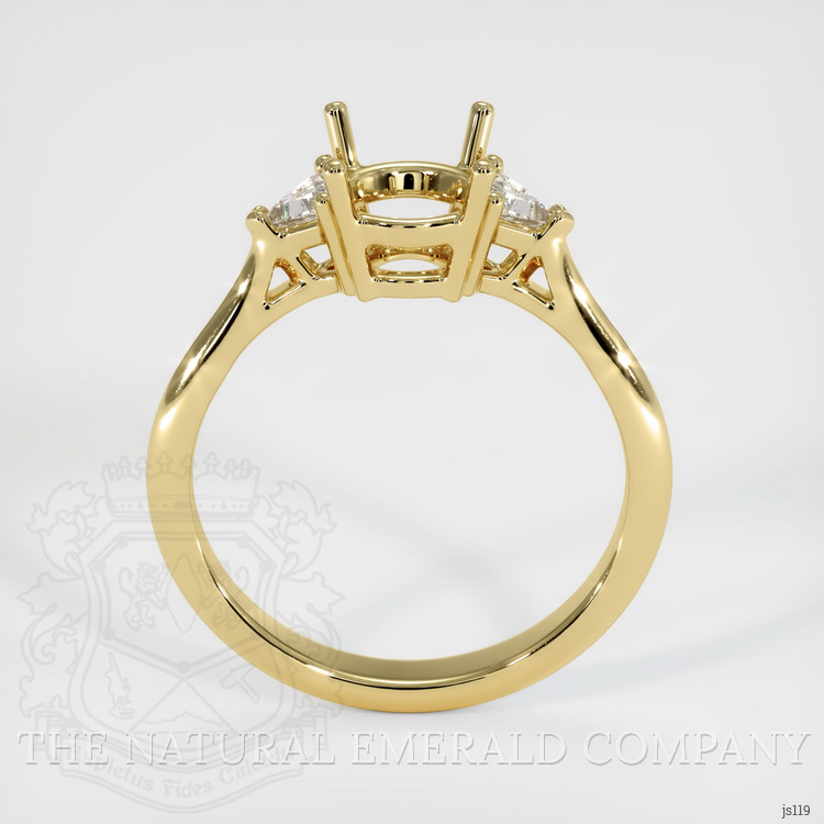 18K Yellow Gold Three Stone Ring Setting