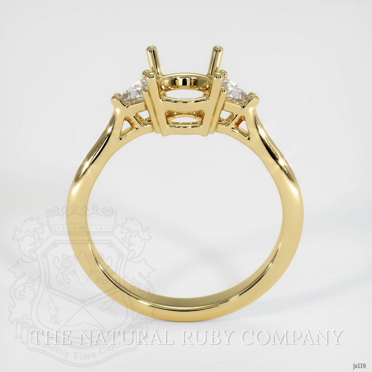 18K Yellow Gold Three Stone Ring Setting