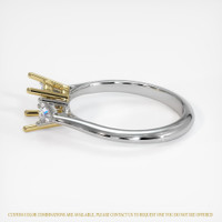 14K Yellow & White Three Stone Ring Setting Image