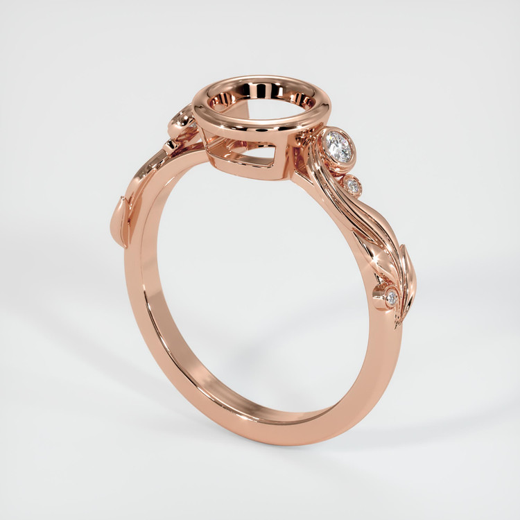 14K Rose Gold Accent Stones Ring Setting