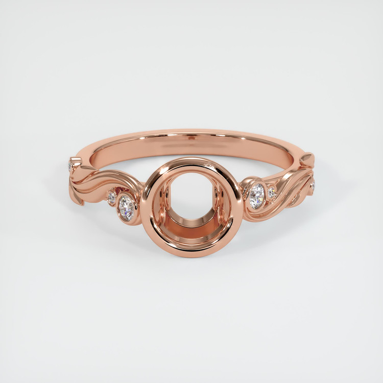 14K Rose Gold Accent Stones Ring Setting