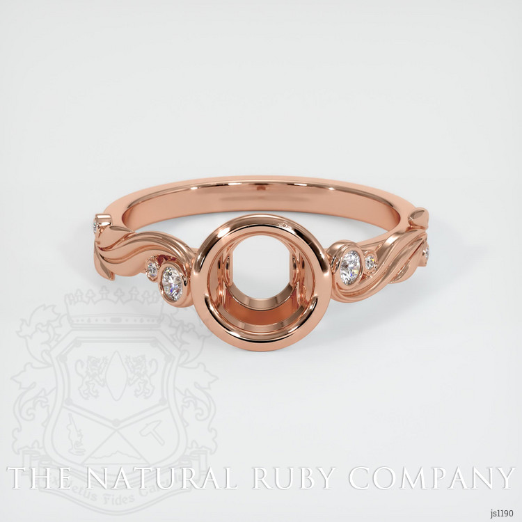 14K Rose Gold Accent Stones Ring Setting