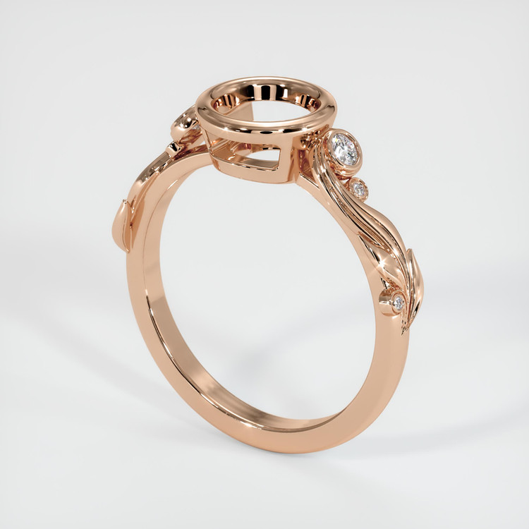 18K Rose Gold Accent Stones Ring Setting