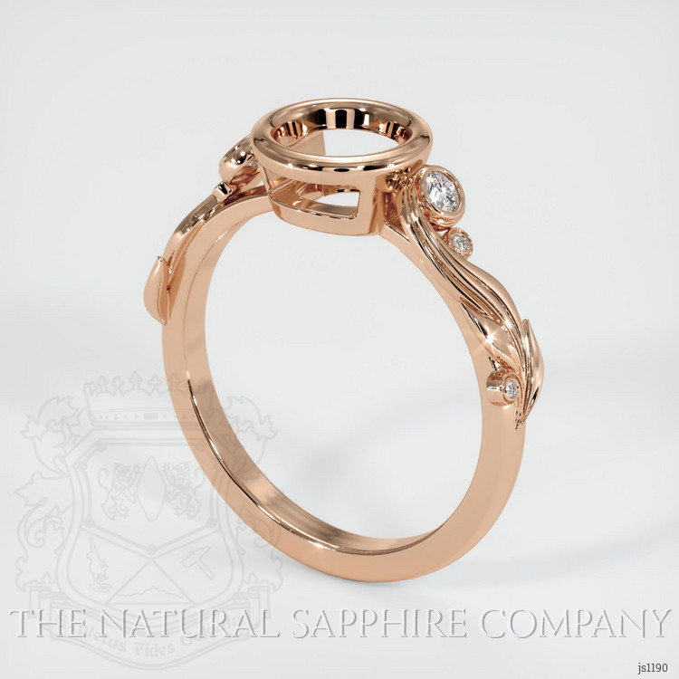 18K Rose Gold Accent Stones Ring Setting