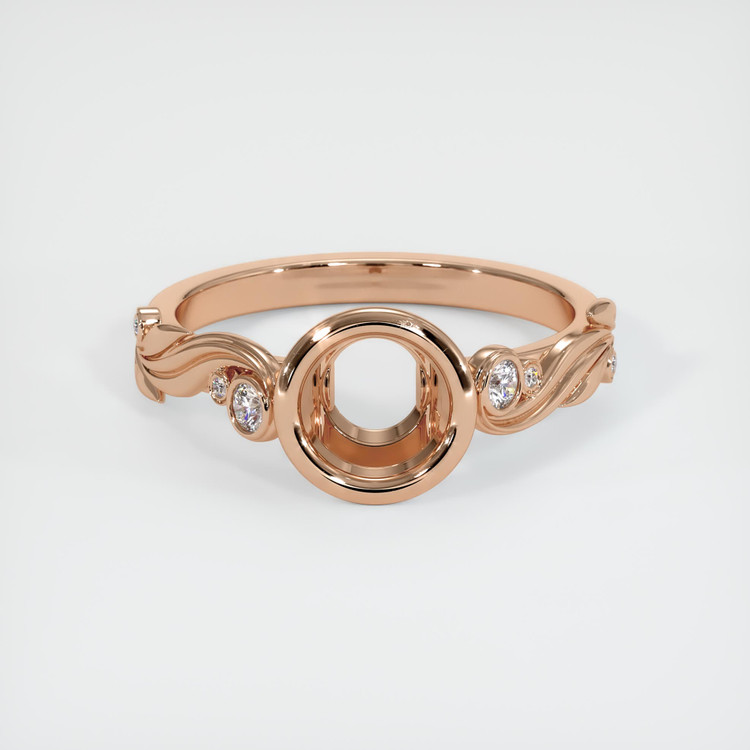 18K Rose Gold Accent Stones Ring Setting