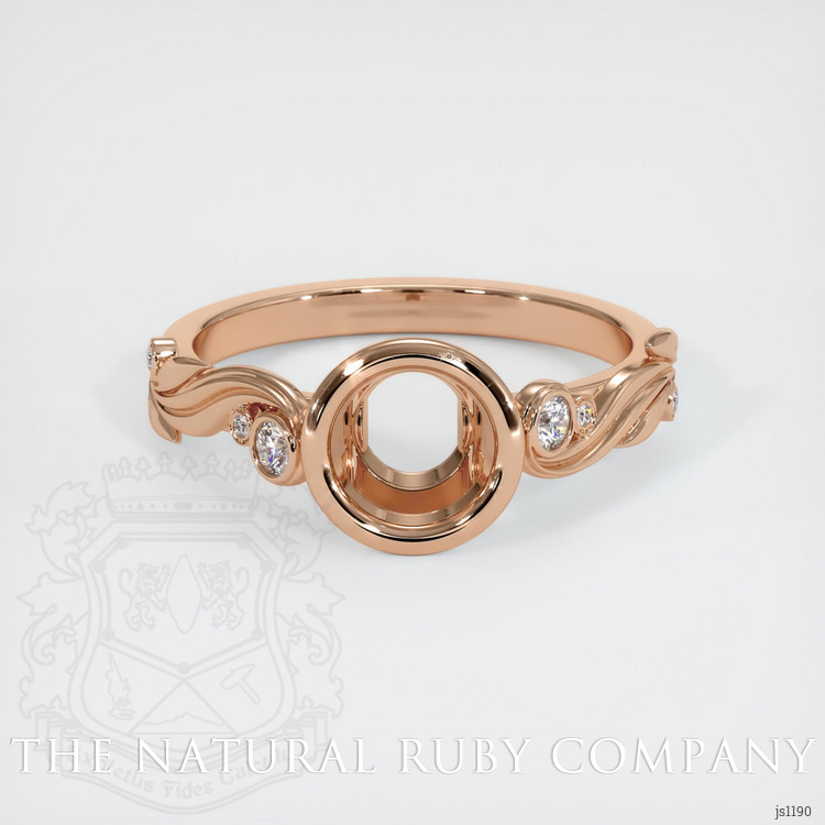 18K Rose Gold Accent Stones Ring Setting