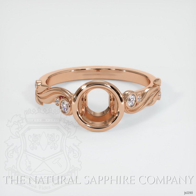 18K Rose Gold Accent Stones Ring Setting