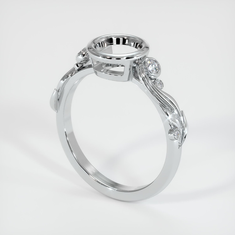 14K White Gold Accent Stones Ring Setting