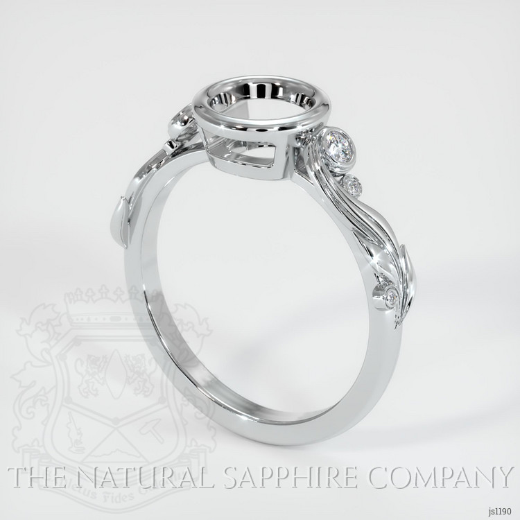 14K White Gold Accent Stones Ring Setting