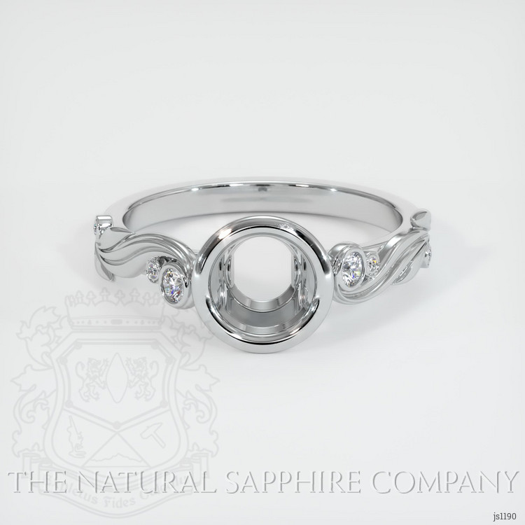 14K White Gold Accent Stones Ring Setting