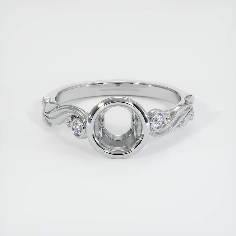 14K White Gold Accent Stones Ring Setting