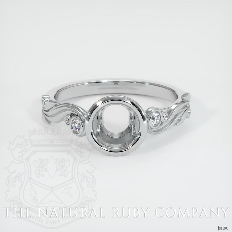 14K White Gold Accent Stones Ring Setting