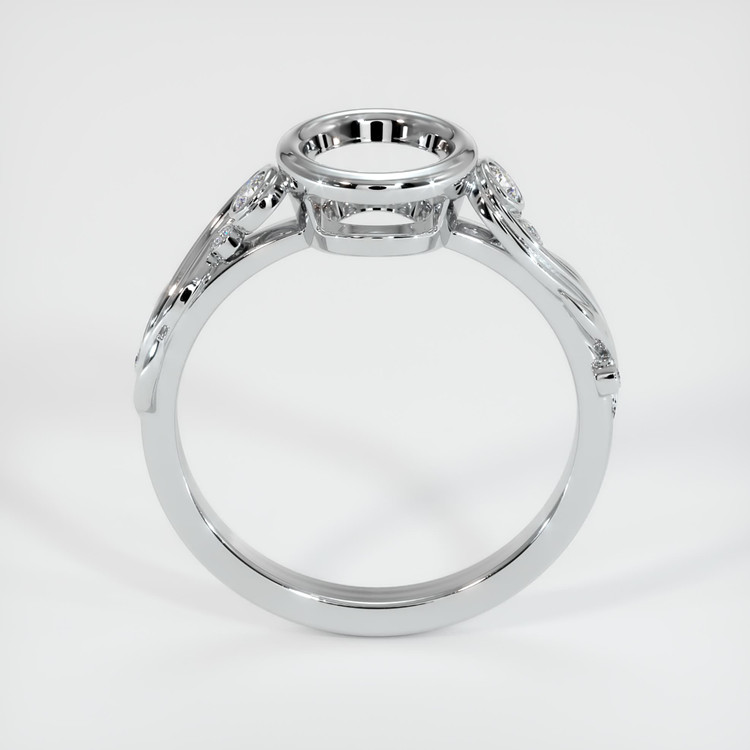 14K White Gold Accent Stones Ring Setting