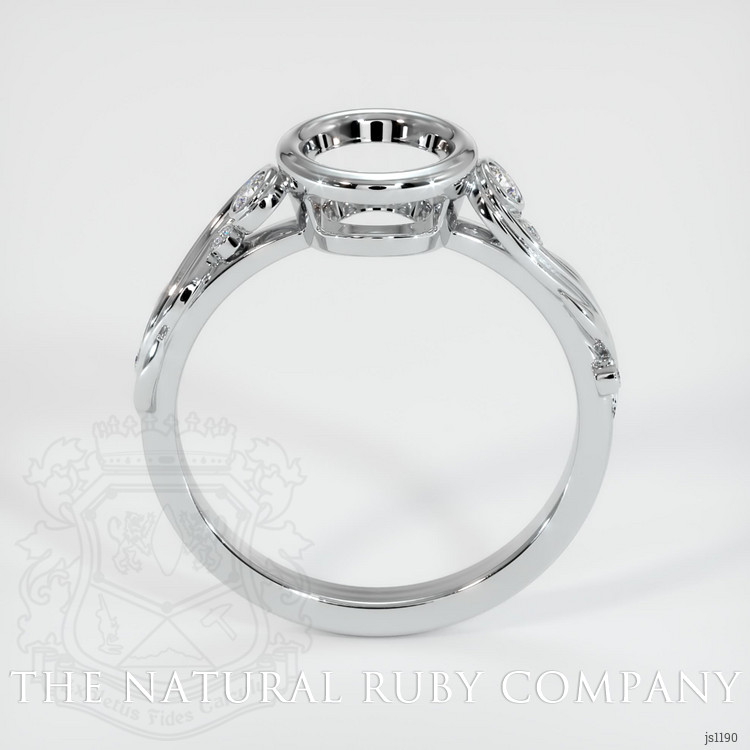 14K White Gold Accent Stones Ring Setting