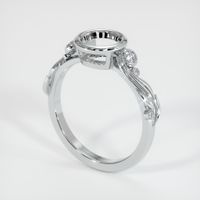 Bezel Emerald Ring 0.75 Ct., 18K White Gold Combination Setting