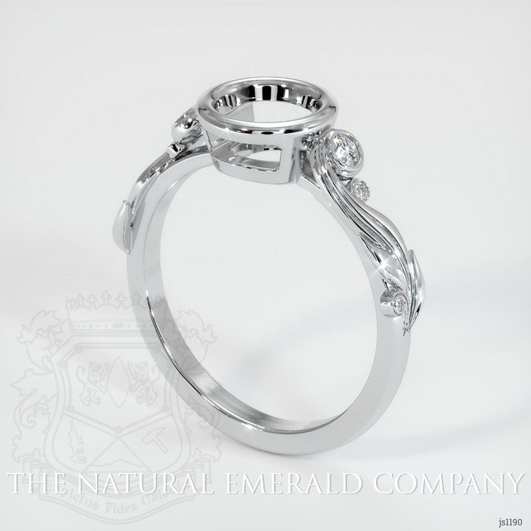 Bezel Emerald Ring 2.94 Ct., 18K White Gold