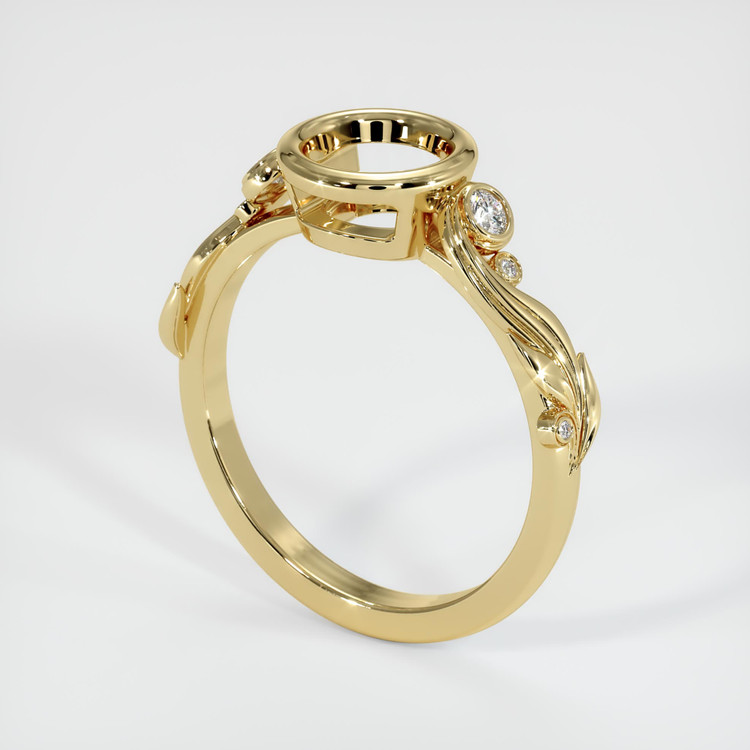 14K Yellow Gold Accent Stones Ring Setting