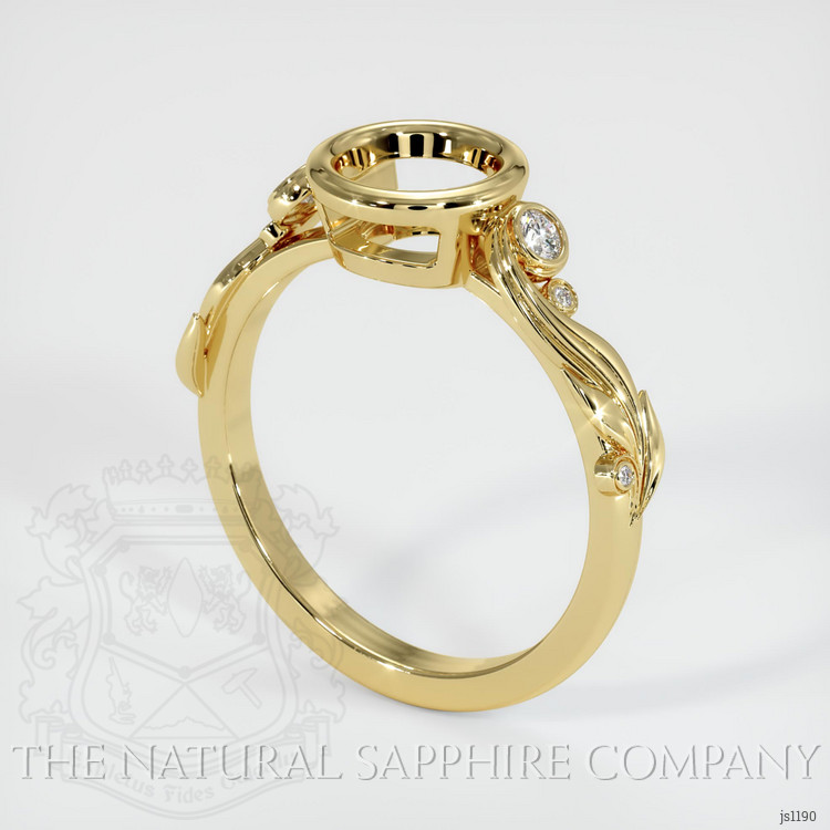 18K Yellow Gold Accent Stones Ring Setting