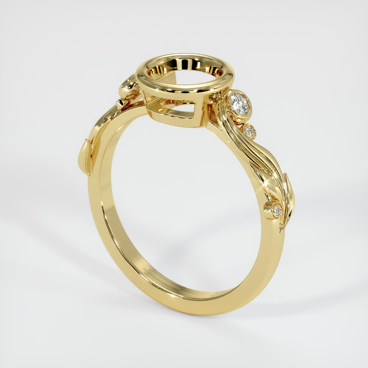 18K Yellow Gold Accent Stones Ring Setting