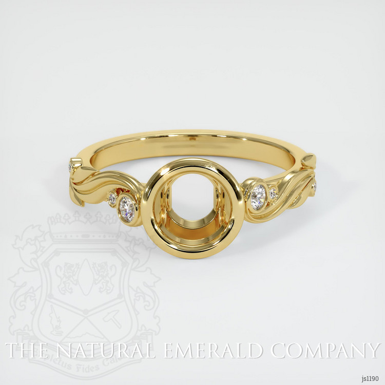 18K Yellow Gold Accent Stones Ring Setting