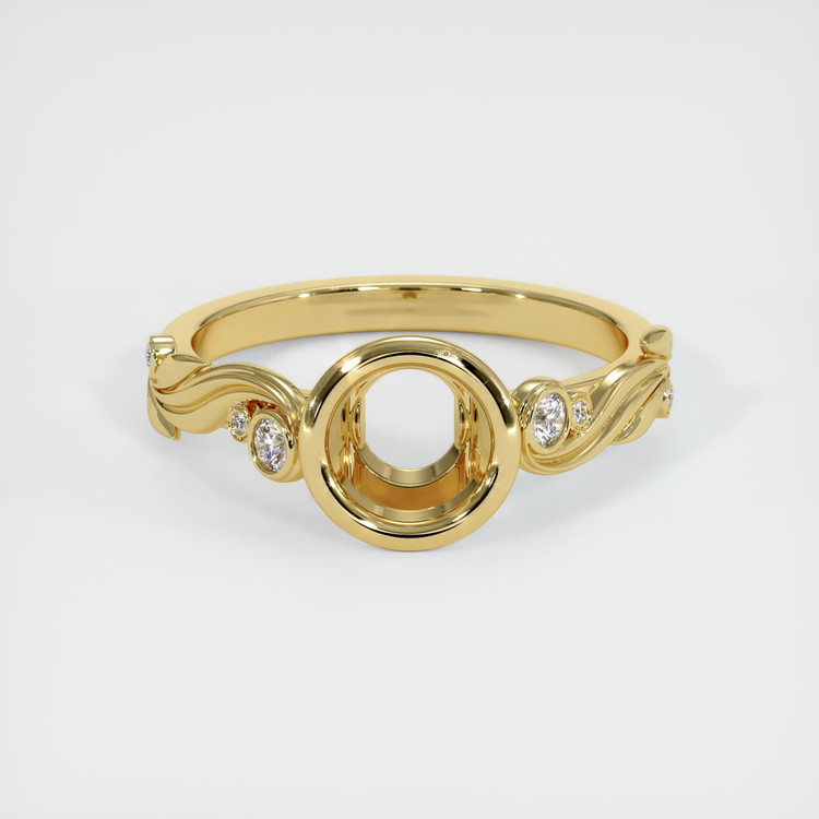 18K Yellow Gold Accent Stones Ring Setting