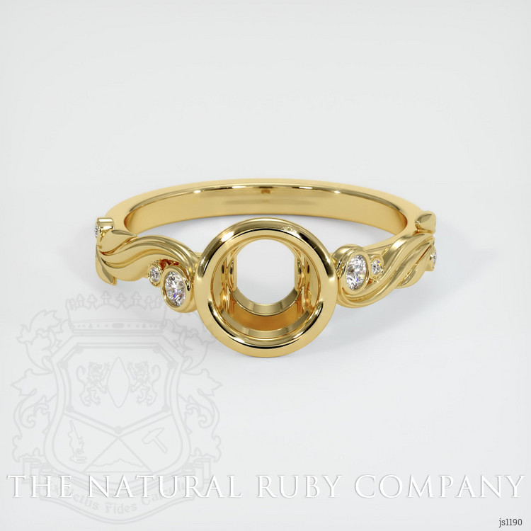 18K Yellow Gold Accent Stones Ring Setting
