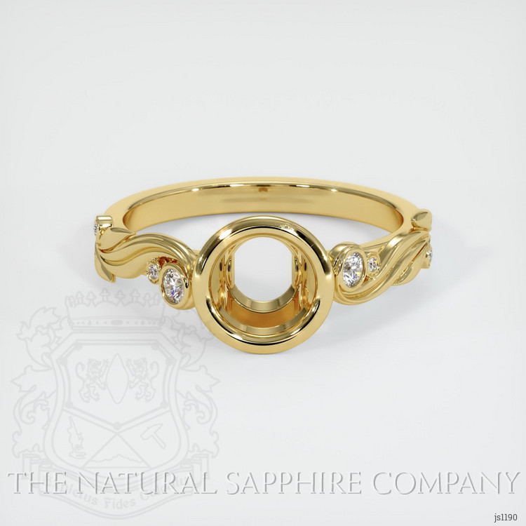 18K Yellow Gold Accent Stones Ring Setting