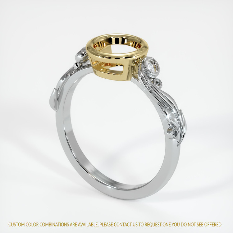 14K Yellow & White Accent Stones Ring Setting