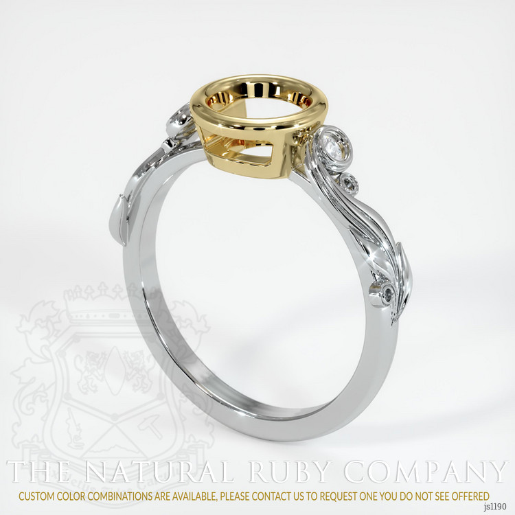 14K Yellow & White Accent Stones Ring Setting