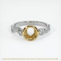 14K Yellow & White Accent Stones Ring Setting Image