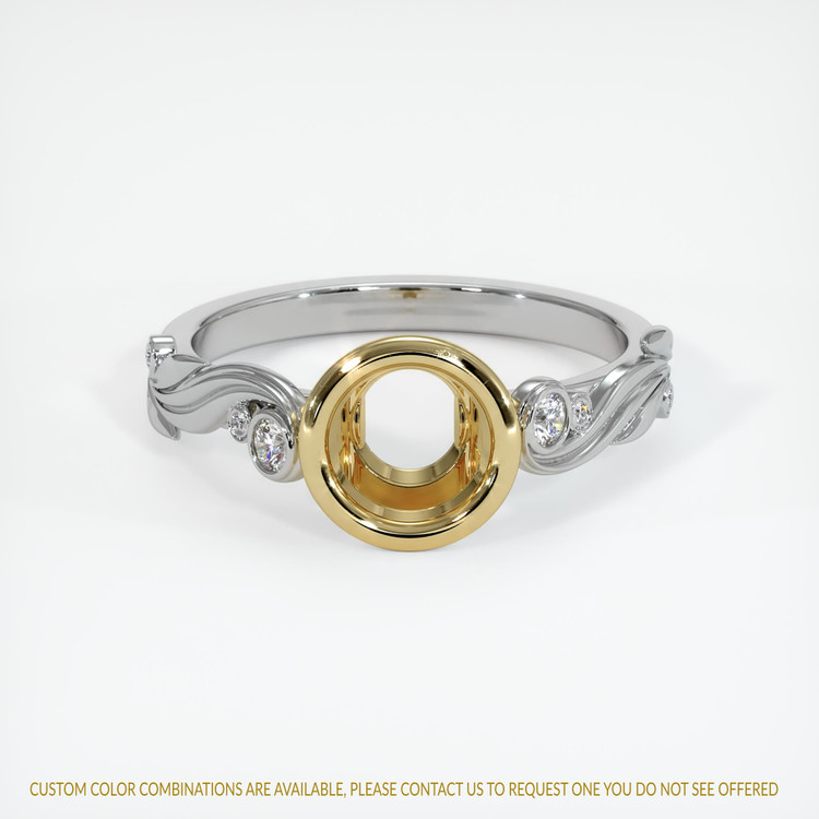 14K Yellow & White Accent Stones Ring Setting