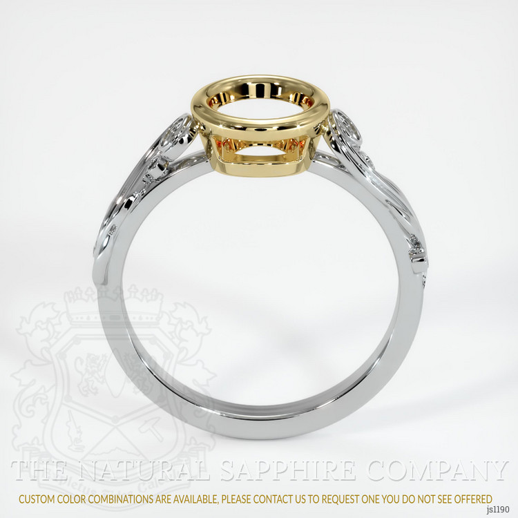 14K Yellow & White Accent Stones Ring Setting
