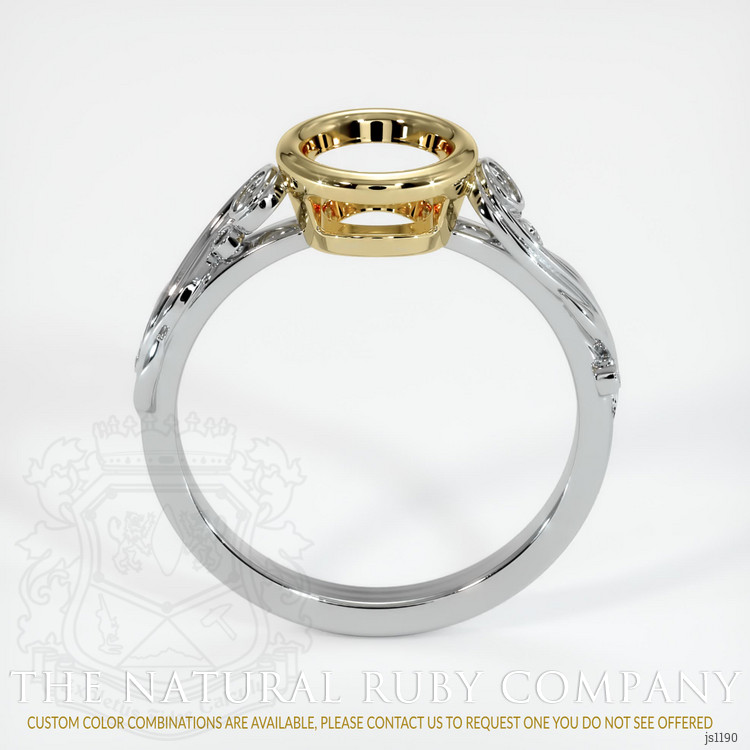 14K Yellow & White Accent Stones Ring Setting