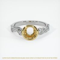 18K Yellow & White Accent Stones Ring Setting Image