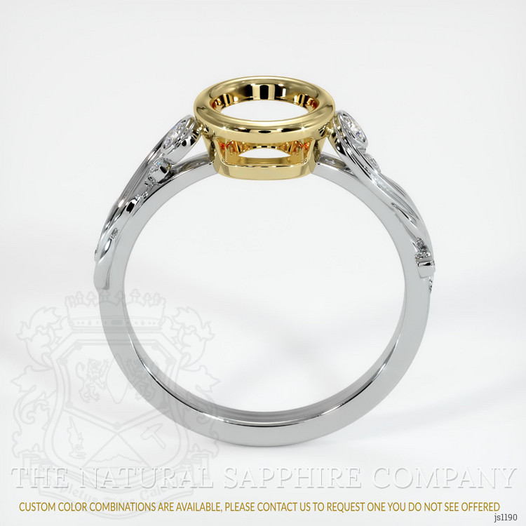 18K Yellow & White Accent Stones Ring Setting