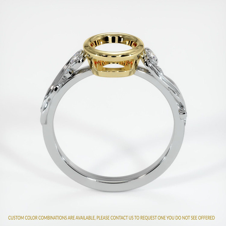 18K Yellow & White Accent Stones Ring Setting