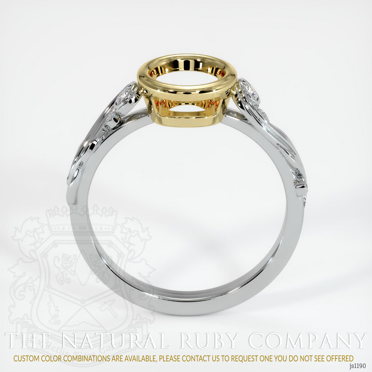 18K Yellow & White Accent Stones Ring Setting
