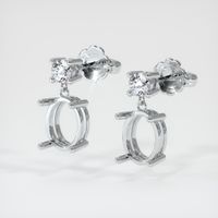 Accent Stones Chrome Tourmaline Earring 1.46 Ct.Tw.Total Carat Weight, Platinum 950 Combination Setting