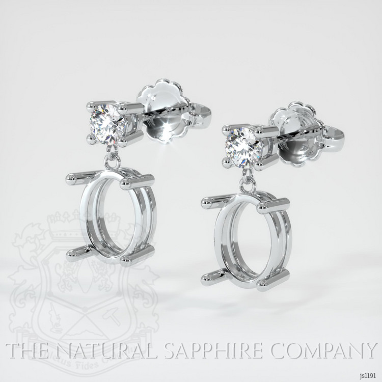 Platinum 950 Accent Stones Earring Setting