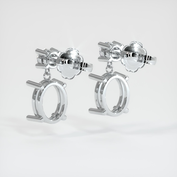 Platinum 950 Accent Stones Earring Setting