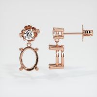14K Rose Gold Accent Stones Earring Setting Image