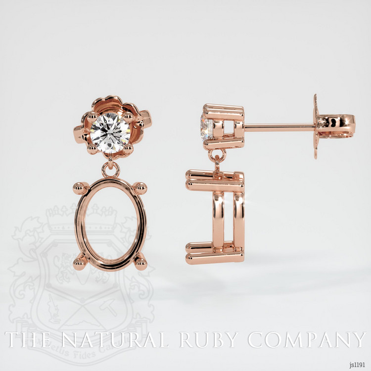 14K Rose Gold Accent Stones Earring Setting