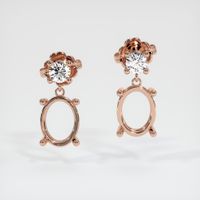 14K Rose Gold Accent Stones Earring Setting Image