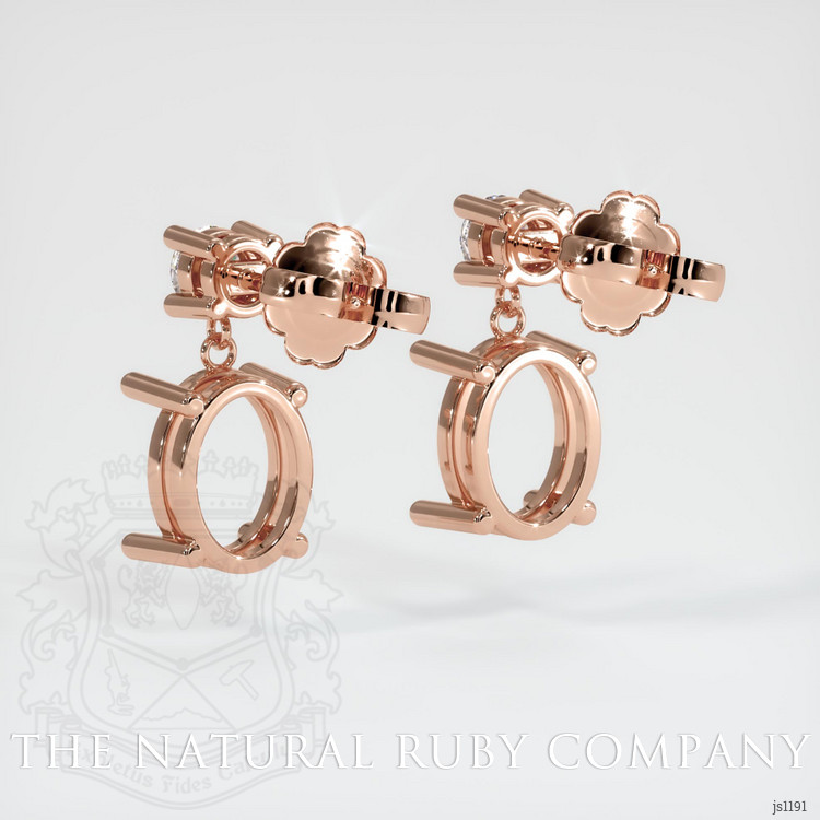 14K Rose Gold Accent Stones Earring Setting