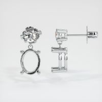 14K White Gold Accent Stones Earring Setting Image