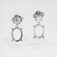 18K White Gold Accent Stones Earring Setting Image