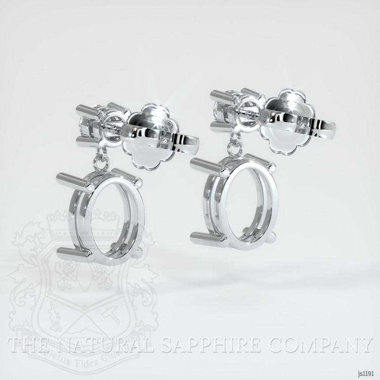 18K White Gold Accent Stones Earring Setting