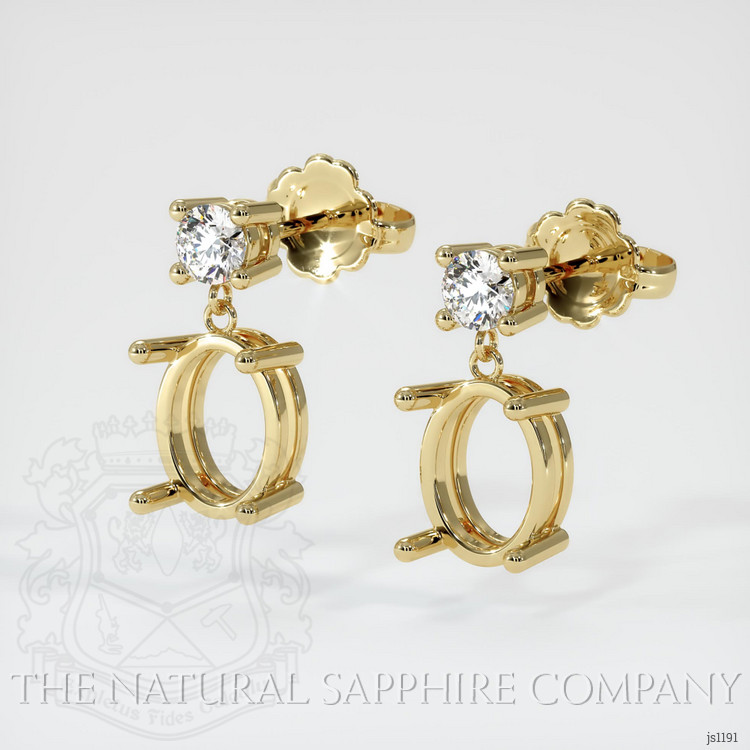 14K Yellow Gold Accent Stones Earring Setting